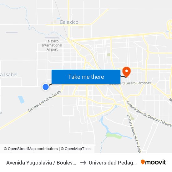 Avenida Yugoslavia / Boulevard Lázaro Cárdenas to Universidad Pedagogica Nacional map
