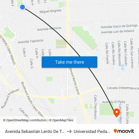 Avenida Sebastián Lerdo De Tejada / Guillermo Prieto to Universidad Pedagogica Nacional map
