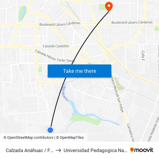 Calzada Anáhuac / Ferrol to Universidad Pedagogica Nacional map