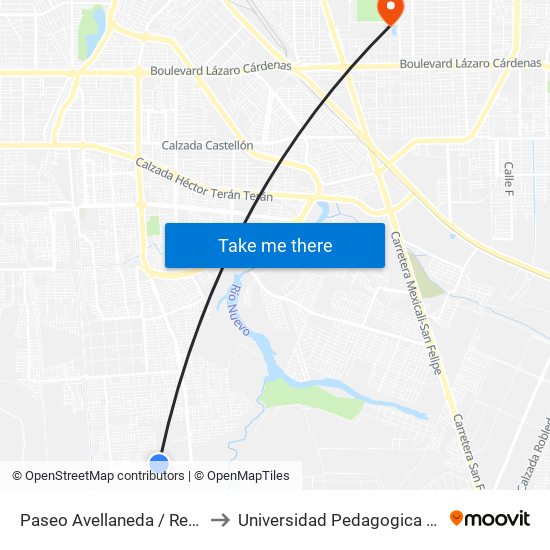 Paseo Avellaneda / Redondela to Universidad Pedagogica Nacional map