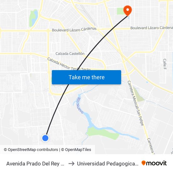 Avenida Prado Del Rey / Cavandi to Universidad Pedagogica Nacional map