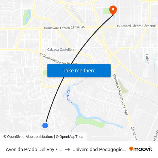 Avenida Prado Del Rey / Redondela to Universidad Pedagogica Nacional map