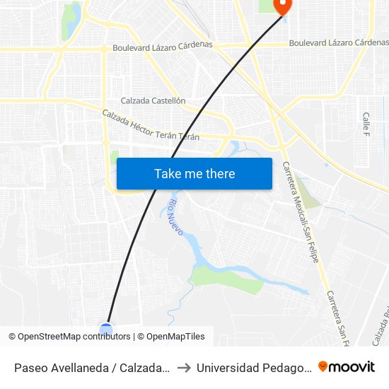 Paseo Avellaneda / Calzada De Los Monarcas to Universidad Pedagogica Nacional map