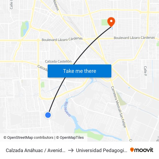 Calzada Anáhuac / Avenida Formentera to Universidad Pedagogica Nacional map
