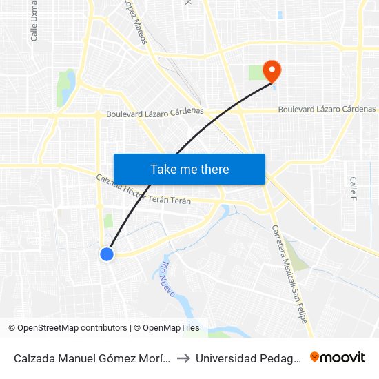 Calzada Manuel Gómez Morín / Calzada Anáhuac to Universidad Pedagogica Nacional map