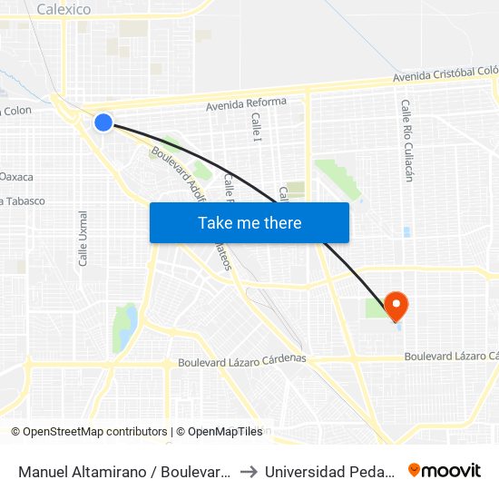 Manuel Altamirano / Boulevard Adolfo López Mateos to Universidad Pedagogica Nacional map