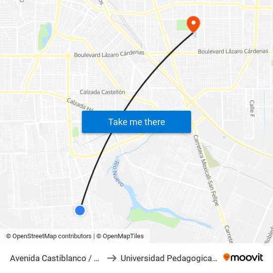 Avenida Castiblanco / Siqueiros to Universidad Pedagogica Nacional map