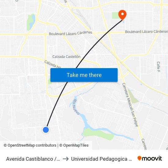 Avenida Castiblanco / Osuna to Universidad Pedagogica Nacional map