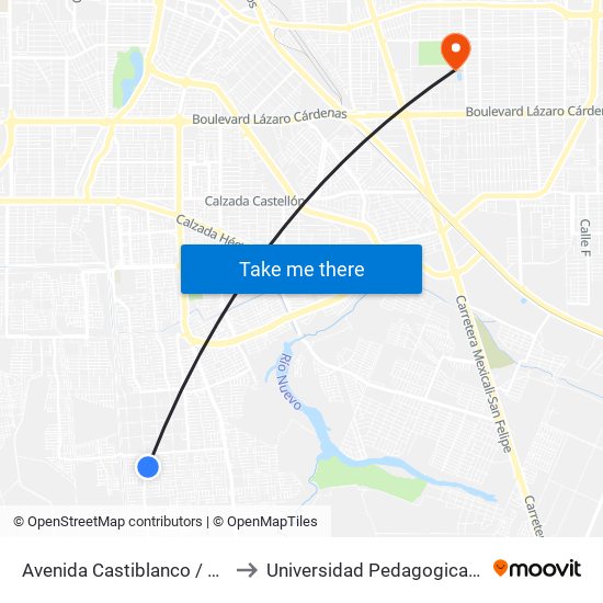 Avenida Castiblanco / Monforte to Universidad Pedagogica Nacional map