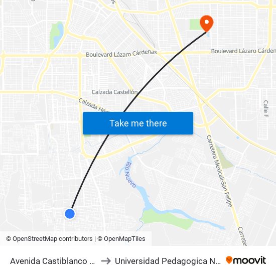 Avenida Castiblanco / Anso to Universidad Pedagogica Nacional map