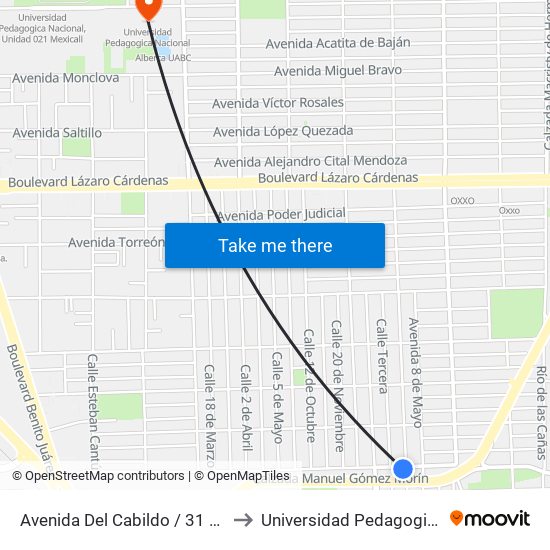 Avenida Del Cabildo / 31 De Diciembre to Universidad Pedagogica Nacional map