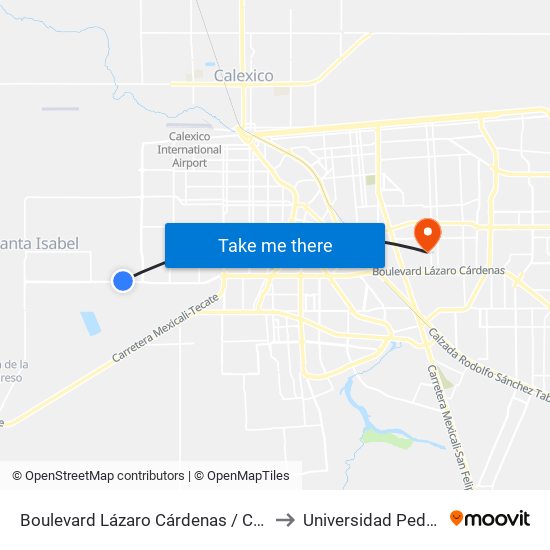Boulevard Lázaro Cárdenas / Calzada Juan Bautista De Anza to Universidad Pedagogica Nacional map