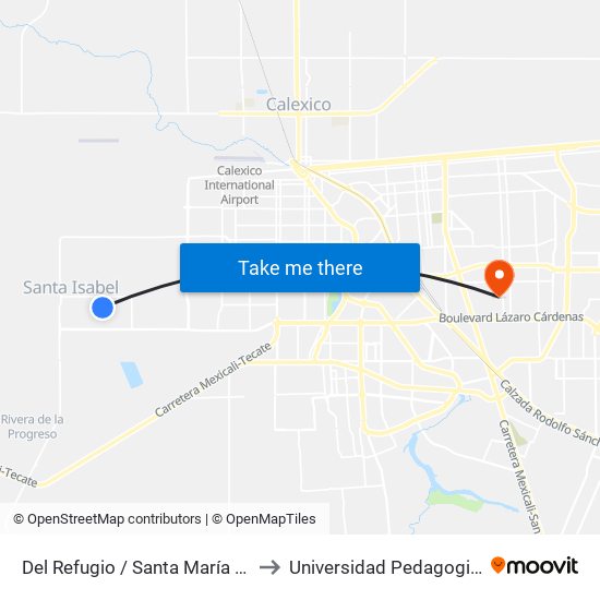 Del Refugio / Santa María De Guadalupe to Universidad Pedagogica Nacional map