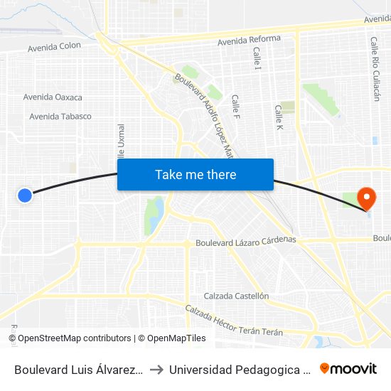 Boulevard Luis Álvarez / Kenia to Universidad Pedagogica Nacional map