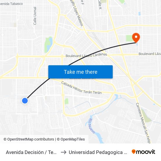 Avenida Decisión / Tenacidad to Universidad Pedagogica Nacional map