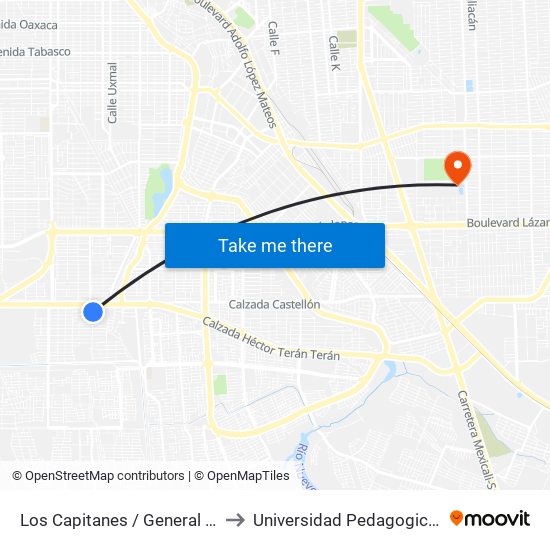 Los Capitanes / General Argumedo to Universidad Pedagogica Nacional map