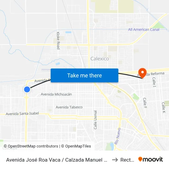 Avenida José Roa Vaca / Calzada Manuel Gómez Morín to Rectoria map