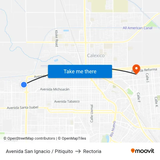 Avenida San Ignacio / Pitiquito to Rectoria map