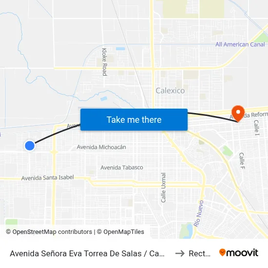 Avenida Señora Eva Torrea De Salas / Campesinos to Rectoria map