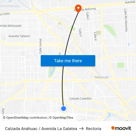 Calzada Anáhuac / Avenida La Galatea to Rectoria map