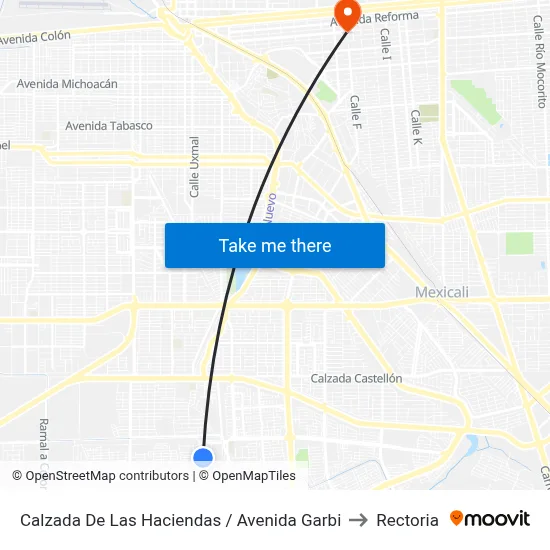 Calzada De Las Haciendas / Avenida Garbi to Rectoria map