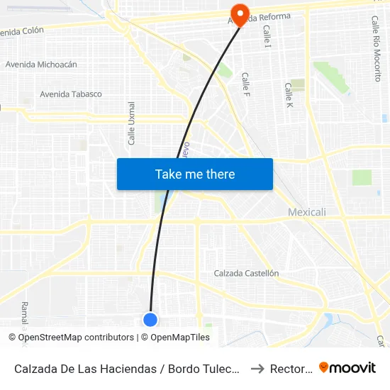Calzada De Las Haciendas / Bordo Tulechek to Rectoria map