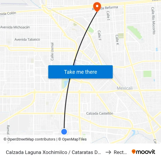 Calzada Laguna Xochimilco / Cataratas Del Niágara to Rectoria map
