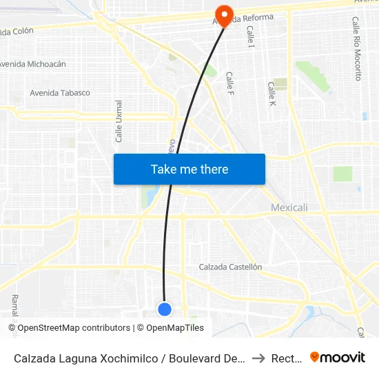 Calzada Laguna Xochimilco / Boulevard De Los Monarcas to Rectoria map