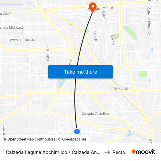 Calzada Laguna Xochimilco / Calzada Anáhuac to Rectoria map