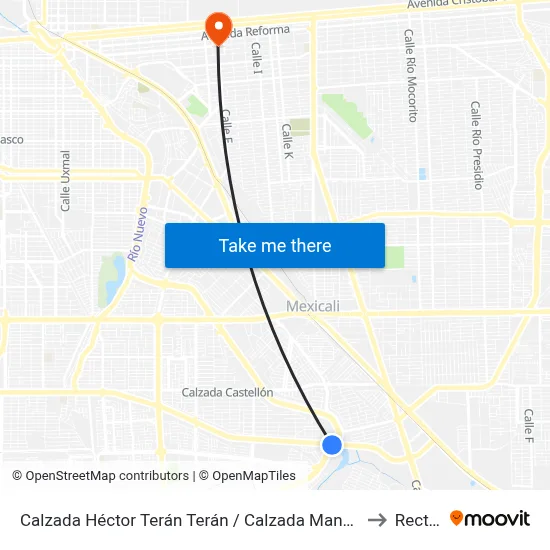 Calzada Héctor Terán Terán / Calzada Manuel Gómez Morín to Rectoria map