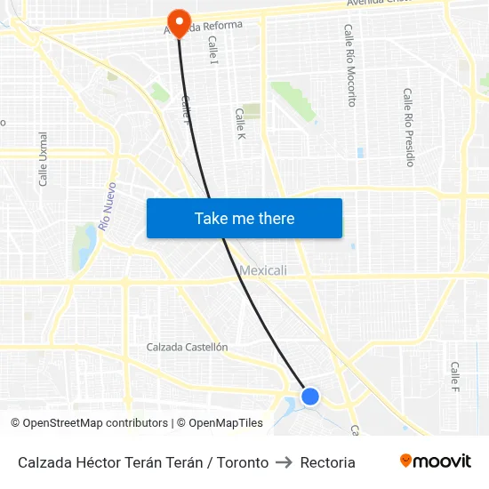 Calzada Héctor Terán Terán / Toronto to Rectoria map