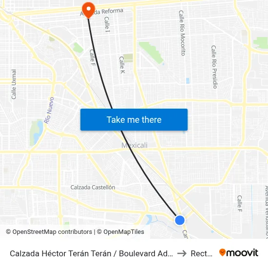Calzada Héctor Terán Terán / Boulevard Adolfo Mateos to Rectoria map