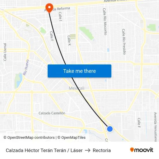 Calzada Héctor Terán Terán / Láser to Rectoria map