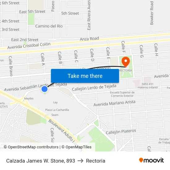 Calzada James W. Stone, 893 to Rectoria map
