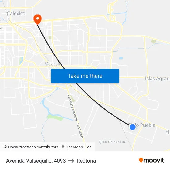 Avenida Valsequillo, 4093 to Rectoria map