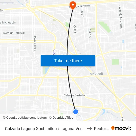 Calzada Laguna Xochimilco / Laguna Verde to Rectoria map