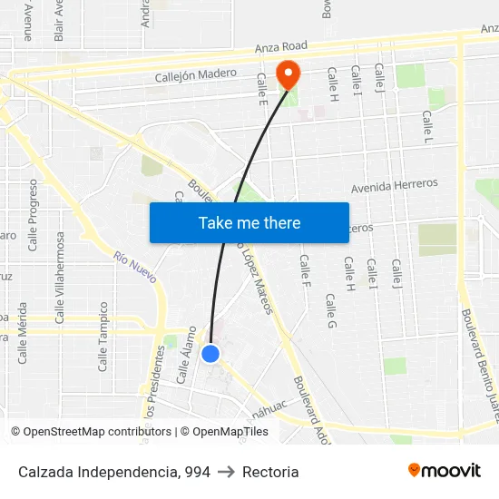 Calzada Independencia, 994 to Rectoria map