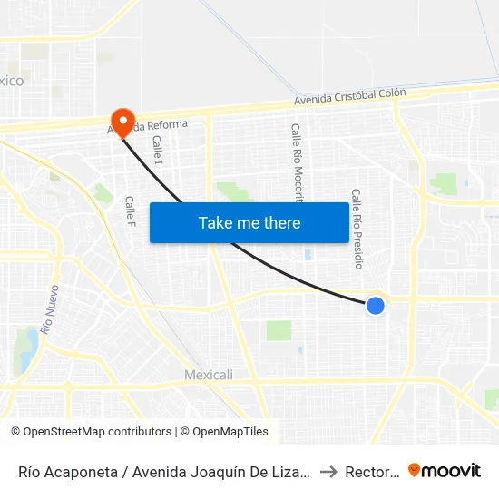 Río Acaponeta / Avenida Joaquín De Lizardi to Rectoria map