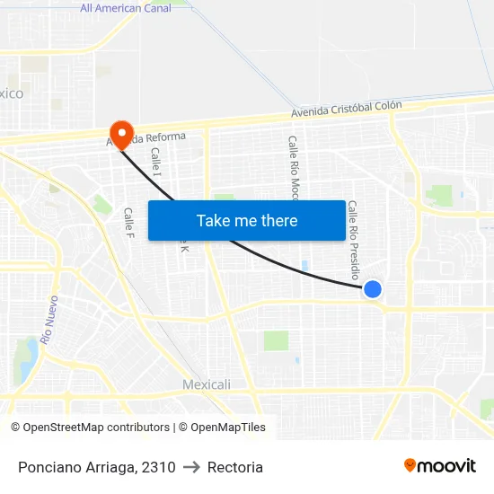 Ponciano Arriaga, 2310 to Rectoria map