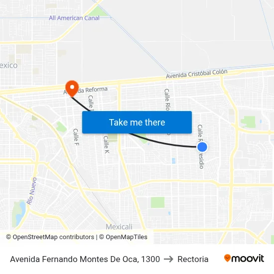 Avenida Fernando Montes De Oca, 1300 to Rectoria map