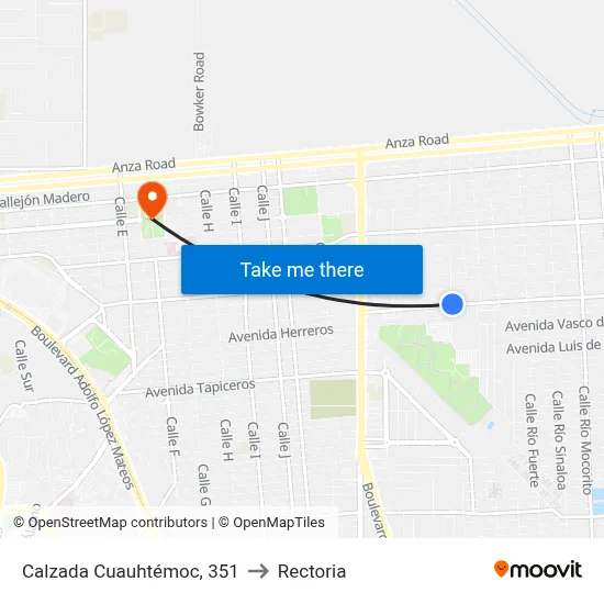 Calzada Cuauhtémoc, 351 to Rectoria map