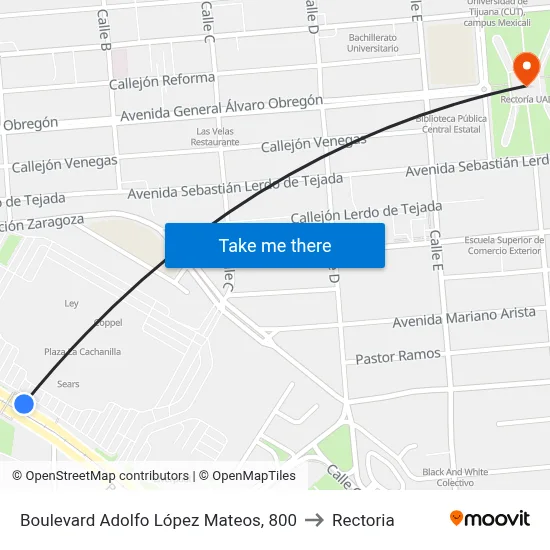 Boulevard Adolfo López Mateos, 800 to Rectoria map