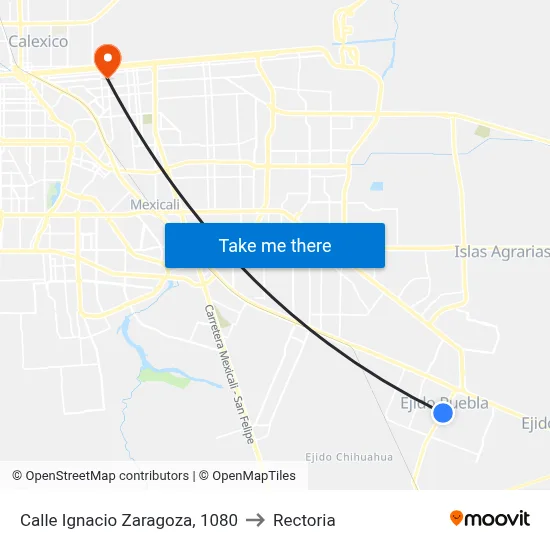 Calle Ignacio Zaragoza, 1080 to Rectoria map