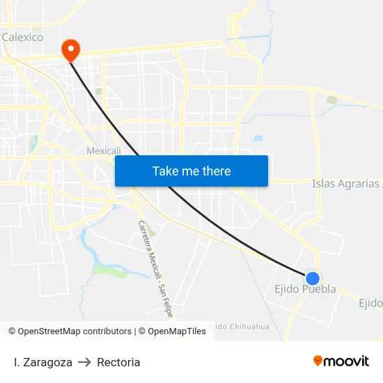 I. Zaragoza to Rectoria map