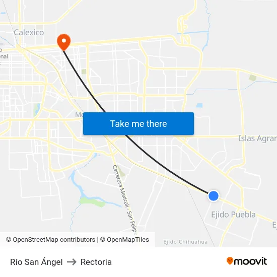 Río San Ángel to Rectoria map