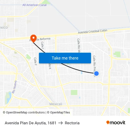 Avenida Plan De Ayutla, 1681 to Rectoria map