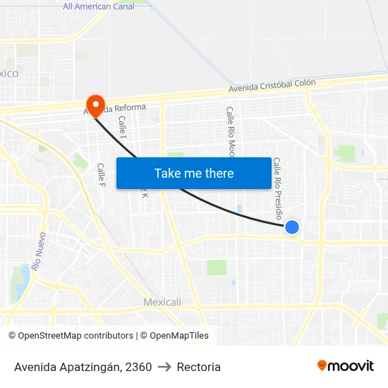 Avenida Apatzingán, 2360 to Rectoria map