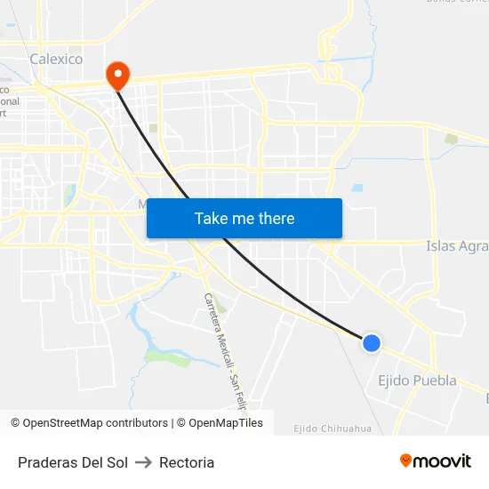Praderas Del Sol to Rectoria map