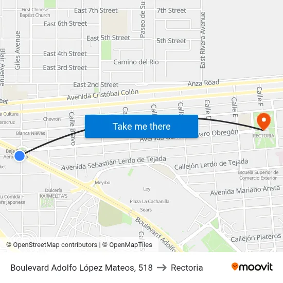 Boulevard Adolfo López Mateos, 518 to Rectoria map
