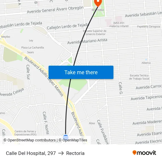 Calle Del Hospital, 297 to Rectoria map